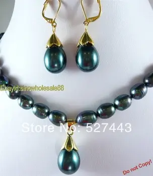

Wholesale Fashion Set black Freshwater Pearl Necklace Earring