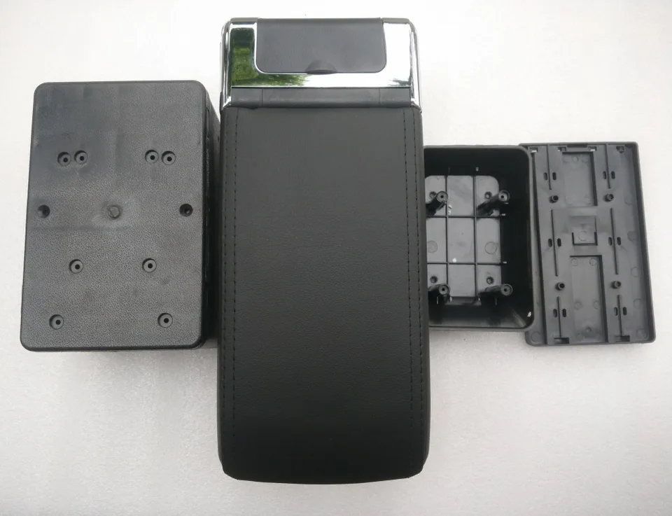 Accoudoir Universel Pour Renault Scenic, Clio, Fluence, Mégane - Console Centrale Noire En Simili Cuir - Boloromo