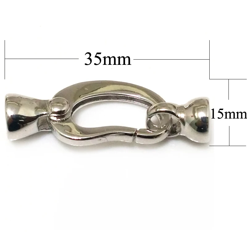

15x35mm Multiple Rows Lock Style Ring Silver Necklace Bracelet Foldover Clasp for Jewelry Making