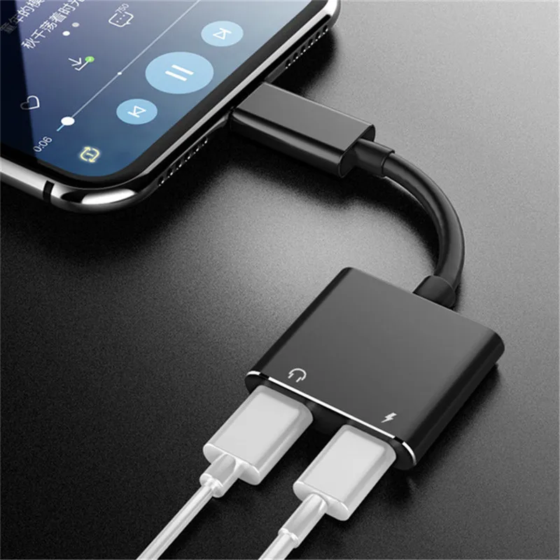 Beste Dubbele Audio Adapter Kabel Voor iPhone X 8 7 i7 i8 Opladen Jack Adapter Voor Apple iPhone 8 7 plus uitbreiding Oortelefoon Accessoires