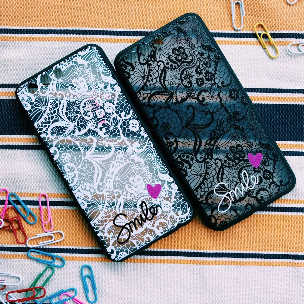 For Huawei P8 P9 P10 Nova 2i P Smart Mate 9 10 P20 Pro Plus Lite Honor 6c V9 Lace Flower Pattern Soft Silicone Case Cover |