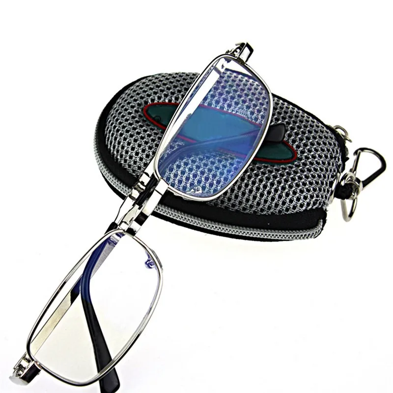 Горячая складные очки для чтения Для женщин Для мужчин пресбиопические очки диоптрий 1,5 2,5 металлический каркас часы мини Oculos de sol Gafas Портативный