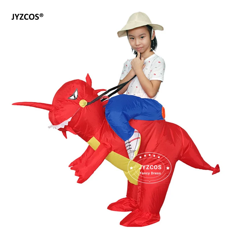 JYZCOS new boy girl Kids Inflatable Dinosaur Costume Fantasia Jurassic World Dinosaur Cosplay airblown Costume Party Dress Suits (1)