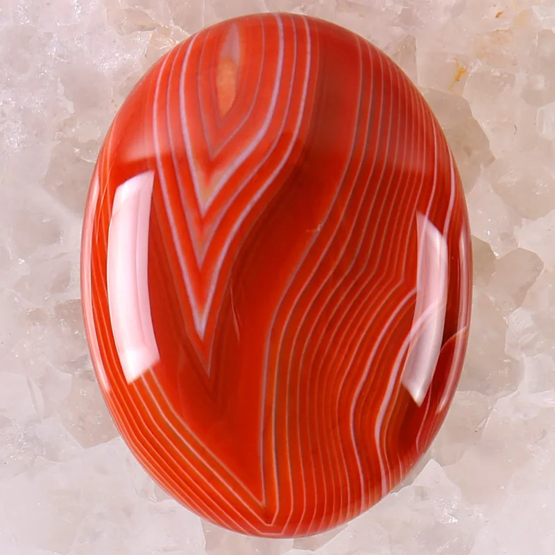 

40x30MM 0range Veins Carnelian Stone Oval Cabochon CAB GEM Jewelry Making 1PCS H095