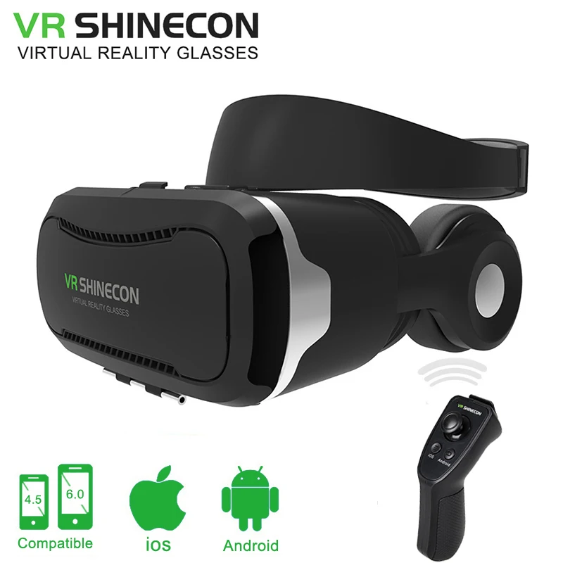 

VR shinecon 4.0 3D Glasses Virtual reality goggles VR BOX 2.0 google cardboard with headset for 4.3-6.0 inch smartphone