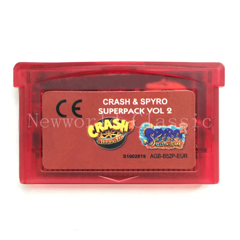 

2 Games in 1-Crash & Spyro Pack Volume 2 EUR Version for 32 Bit Video Game Cartridge Console Card US/EU Version