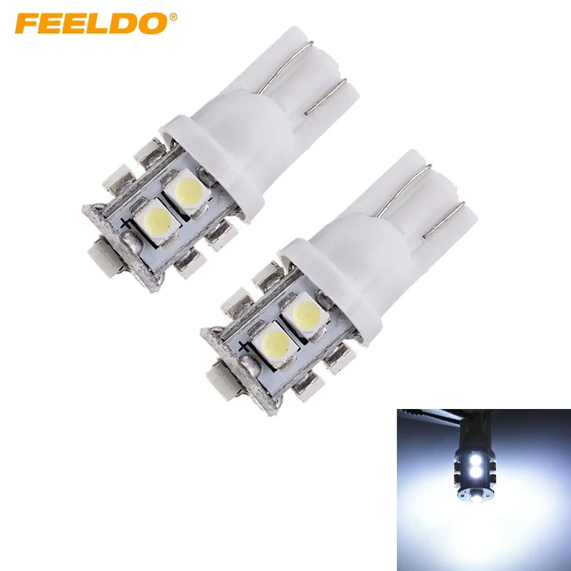 

4Pcs White T10 194 W5W 1206 Chip 10 SMD 10 LED Wedge Car LED Side Light Bulb Lamp Reading Light DC12V #FD-1454
