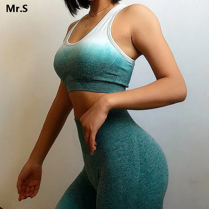 comprar Ombre Energia Seamless Sports Bra para As Mulheres Push Up Yoga Sutiãs Ginásio Topo Colheita Racerback Laranja Sutiã Treino Topos De Fitness desgaste ativo