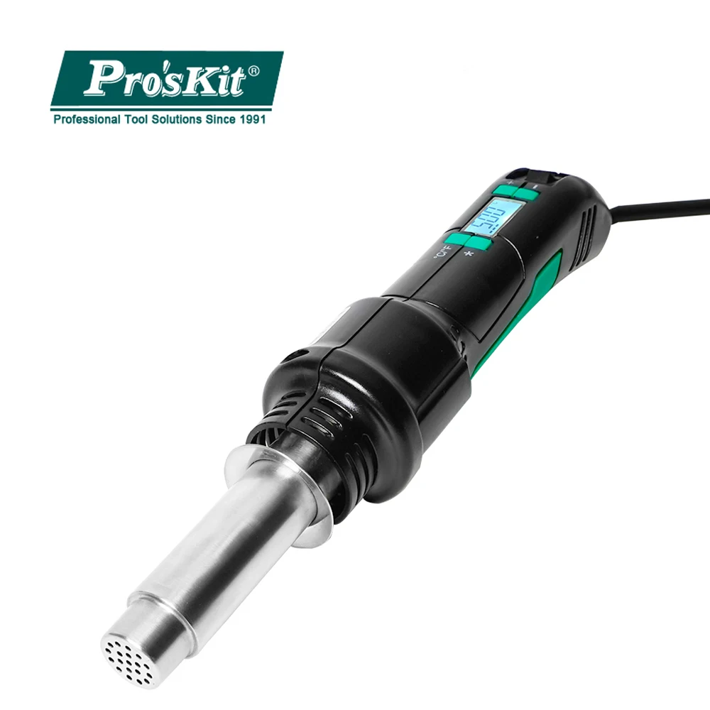 

Pro'sKit SS-602H 300W Portable Hot Air Gun LCD Display Temperature Adjustable Mobile Phone Repair Heat Desoldering Gun