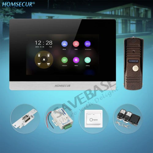 

HOMSECUR 4 Wire Video&Audio Smart Doorbell with Memory Monitor for Home Security BC011HD-C+BM716HD-S