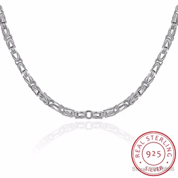 

925 Sterling Silver Necklace Dragon Head Men Jewelry 5mm S925 Solid Silver Chain Necklaces Male Jewelry Making 20inch