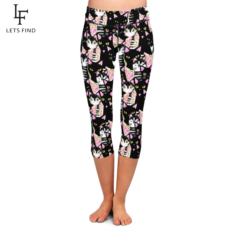 Animals Cat Print Pants Fashion High Waist Elastic Women Capri Leggings Plus Size Mid-Calf 3/4 Women Fitness Leggings Animals Cat Print Pants Fashion High Waist Elastic Women Capri Leggings Plus Size Mid-Calf 3/4 Women Fitness Leggings
