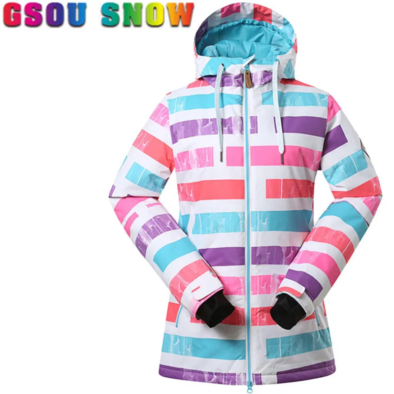 

-30 Degree Gsous Snow Women Ski Jacket Thermal Snowboard Jackets Waterproof Breathable Female Outdoor Ski Skiing Clothing High-Q