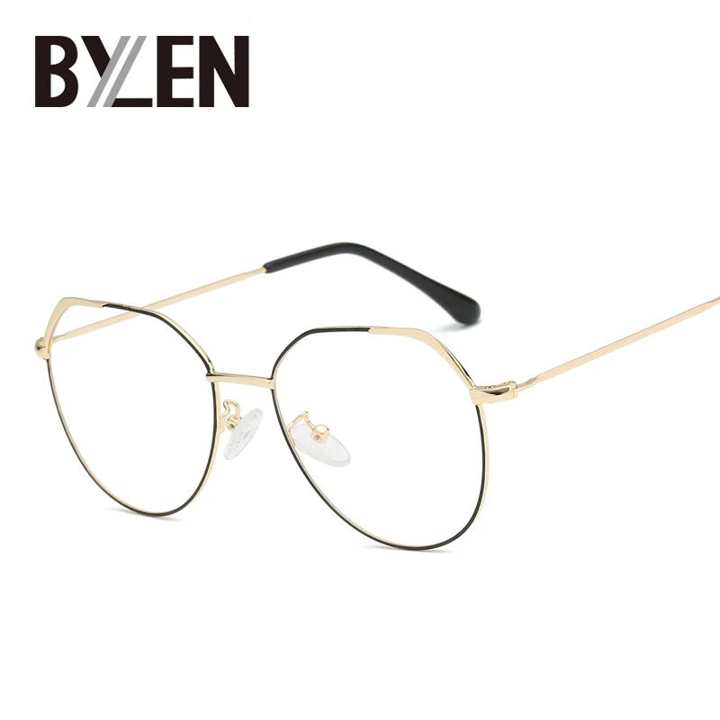 

2019 Unisex Vintage Oval Reading Glasses Frame Brand Retro Metal Nerd Transparent Lens Prescription Eyeglasses Frames