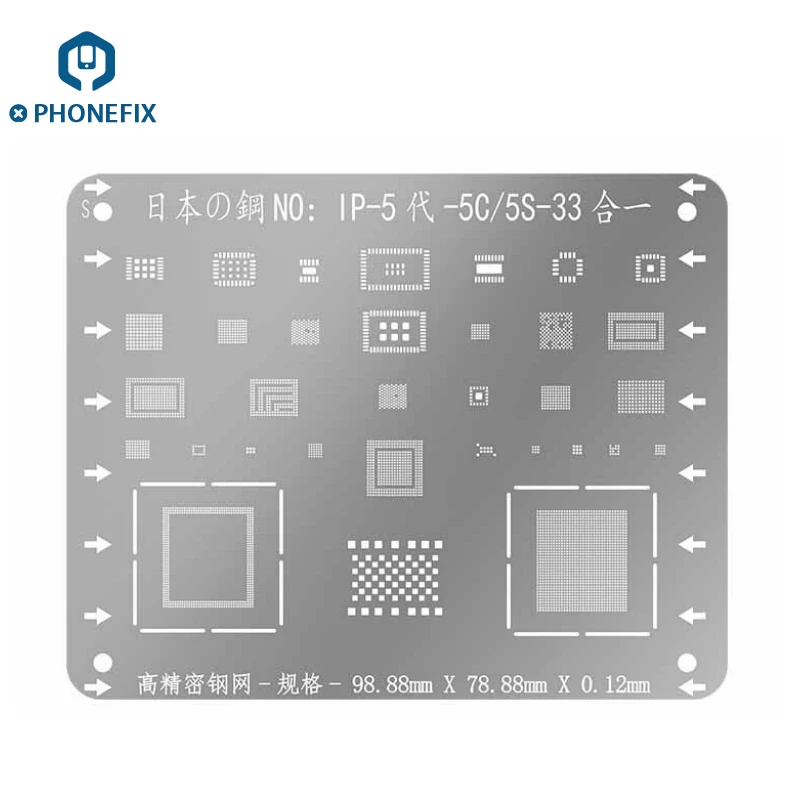 WL BGA трафареты для iPhone 6/6P 6 S/6SP 7/7 P/XS MAX cpu NAND посадка олова шаблон реболлинга пластины пайки сеть