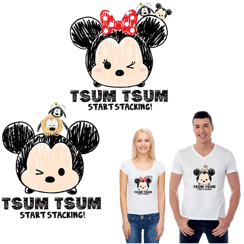 

cartoon cute mickey lovers' clothes patches for clothing iron transfers diy t-shirt appliqued a-level washable thermo stickers