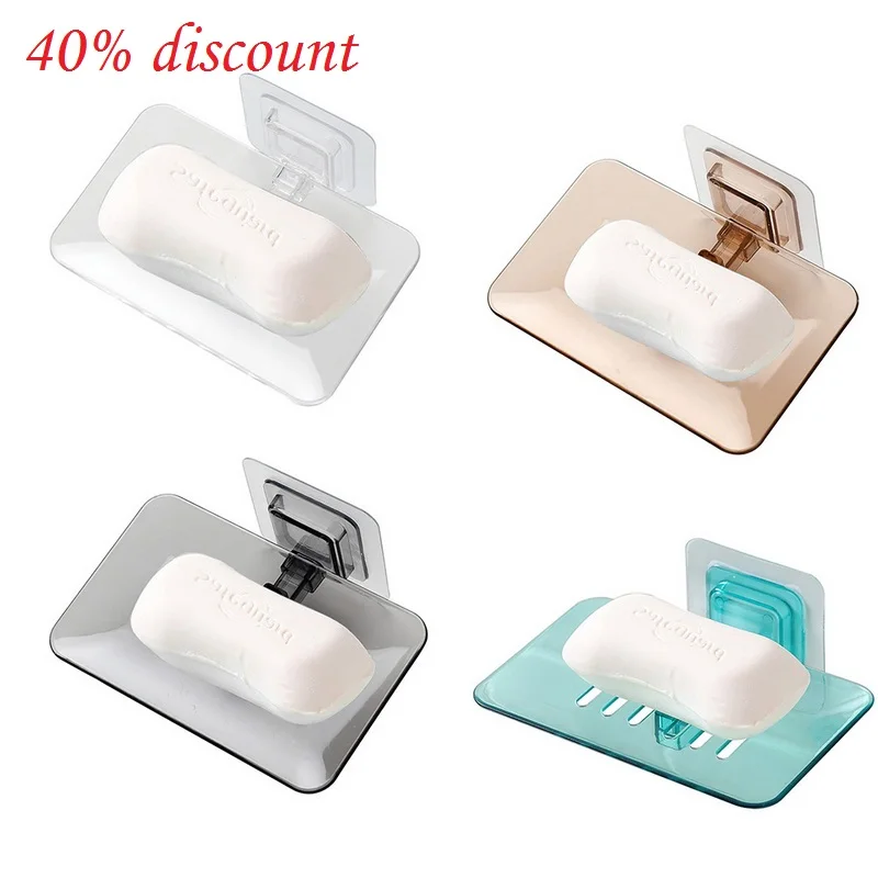 

1pc Magic No Trace Free Sticker Bathroom Shower Soap Box Dish Storage Plate Tray Holder Case Tray Accessories Boxes Shelf Wall