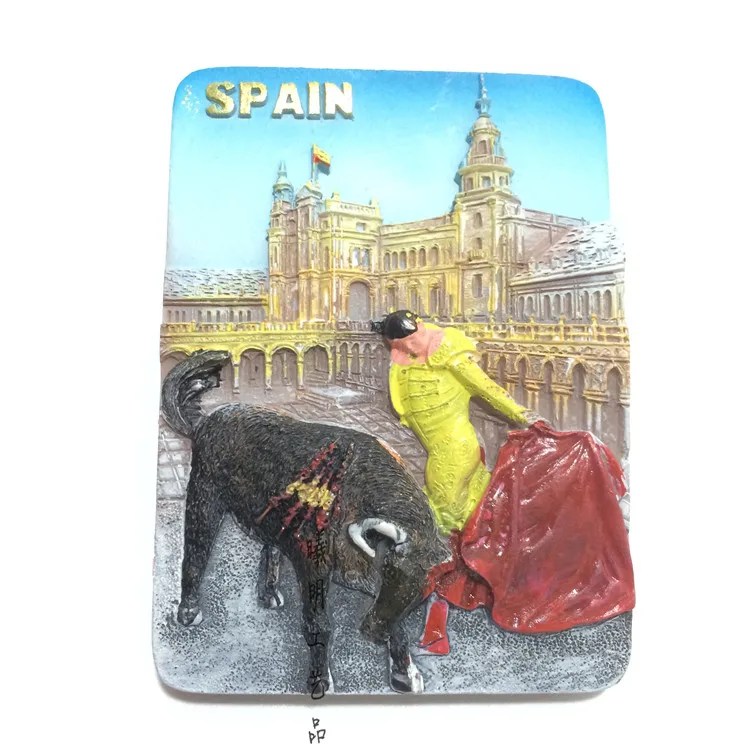 

Spanish Handwork Creative Refrigerator Magnet Spanish Bullfight Tourist Souvenir 3D Refrigerator Magnets Sticker Home Decoration