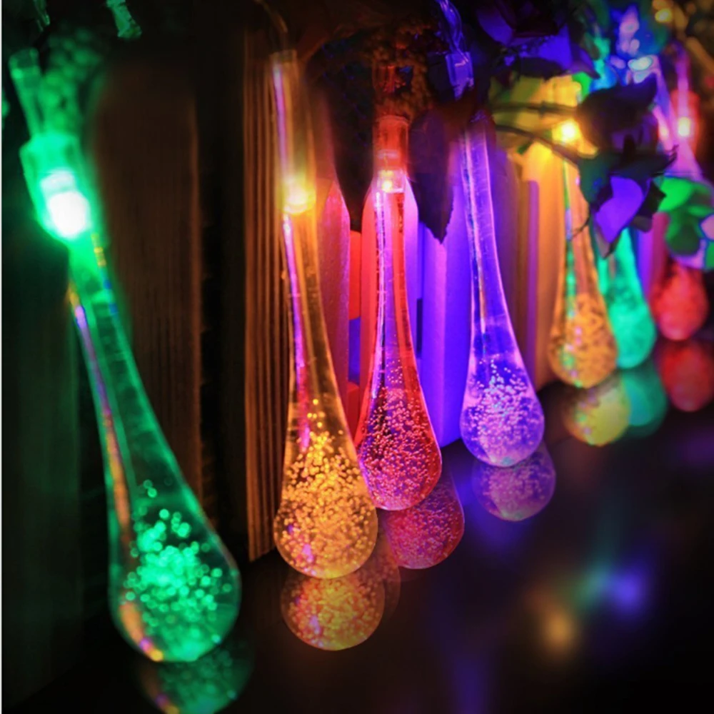Buy 30 LED Solar Powered Water Drop String Lights LED