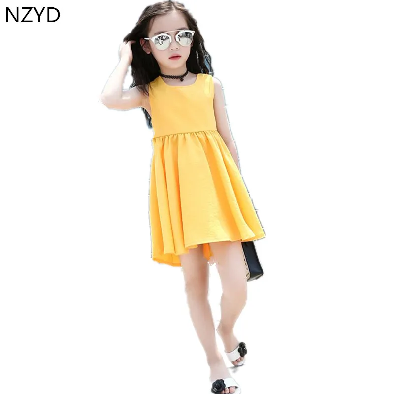 

Girl Summer Children's Clothing New Dresses 2017 Sleeveless Bowknot Backless Princess Dress Casual Fashion Kids Clothes DC422
