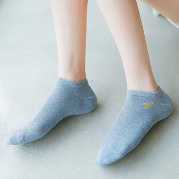 

Leisure Solid Color Geometric Pattern Short Sock Love Heart Breathable Comfortable Cotton Women Short Sock Hosiery