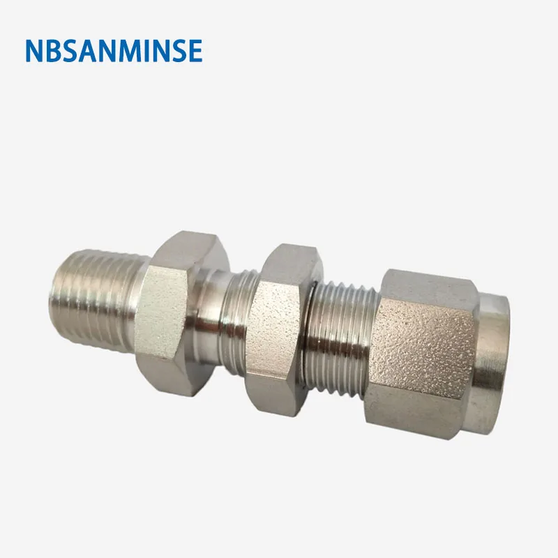 

NBSANMINSE 5Pcs/Lot BMC 20-06 25-08 Bulkhead Male Connector Threaded Stainless Steel Pipe Fitting 3000PSI High Pressure Fitting