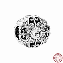 Прозрачный CZ Сказочный цвести Шарм бусины для женщин ювелирных изделий DIY Fit PANDORA Подвески Серебро 925 FL441