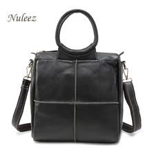 Nuleez, мягкая сумка из натуральной кожи, женская сумка с большой ручкой, настоящая кожа, сумка через плечо, портфель, 1226