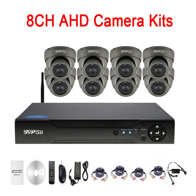 

24Pcs Infrared Leds 5mp/4mp/2mp/1mp Waterproof 8CH 8 Channel Outdoor WIFI Dome AHD CCTV Surveillance Camera Kits Free Shipping