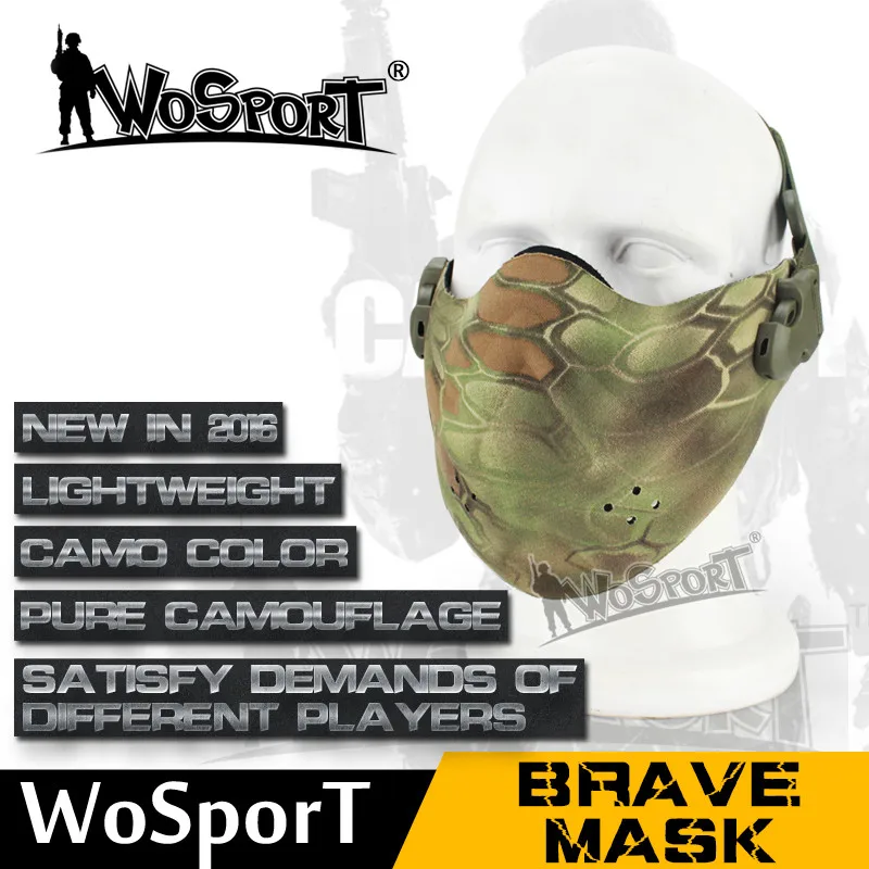

WoSporT Half Face Masks Paintball Shooting Accessories Field Warfare Essential Hunting Outdoor Military CS Game Airsoft 700FPS