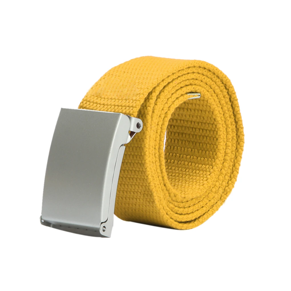Men Women Boys Plain bing Cotton Canvas Belts Metal Buckle Belt 10