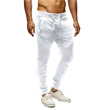 Новые мужские повседневные Харадзюку весна и осень большие размеры брюки сплошной цвет эластичный пояс хлопок льняные брюки длинные шаровары