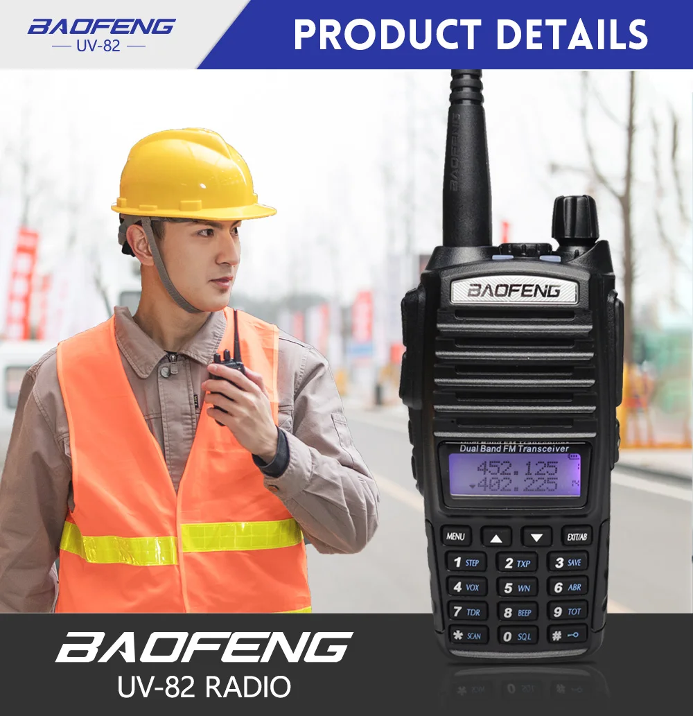 Baofeng UV-82 двухканальные рации 10 км двухстороннее радио Dual Band FM трансивер