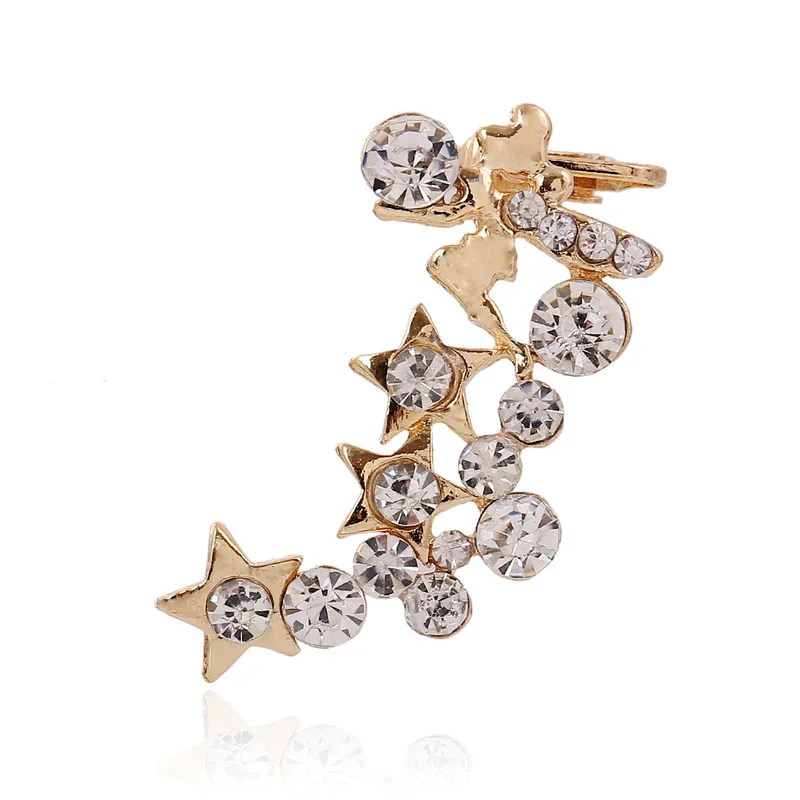 

2019 New Arrival Selling European And American Fashion Club Set Auger Exaggerated The Sky Angel Ear Clip Earrings With New
