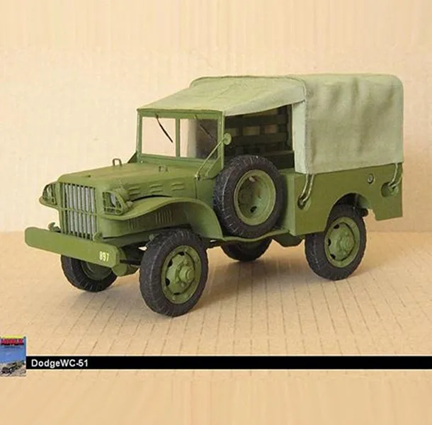 1:25 масштаб Американский джип Dodge WC-51 Второй мировой войны джип 3D бумажный модельный комплект