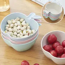 1Pcs Apple Bowl Kids Child Feeding Training Bowl Kitchen Fruits Snacks Salad Tableware Children Plate Wheat Fiber Bowl 3