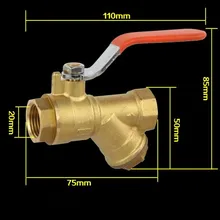 1 шт. латунь Y Тип фильтр шарикового клапана 1/" DN15 BSP Равно Женский нитки