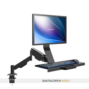 

Free Lifting Gas Spring Desktop Dual-use Work Table Sit-stand Workstation PS Stand Full Motion Monitor Keyboard Holder W800