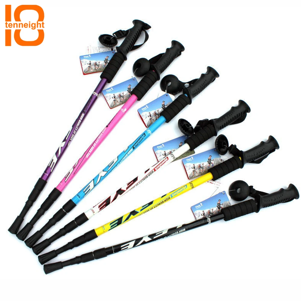 

TENNEIGHT Adjustable Anti Shock Nordic Walking Sticks Telescopic Walking Trekking Hiking Poles Ultralight Cane Three-section