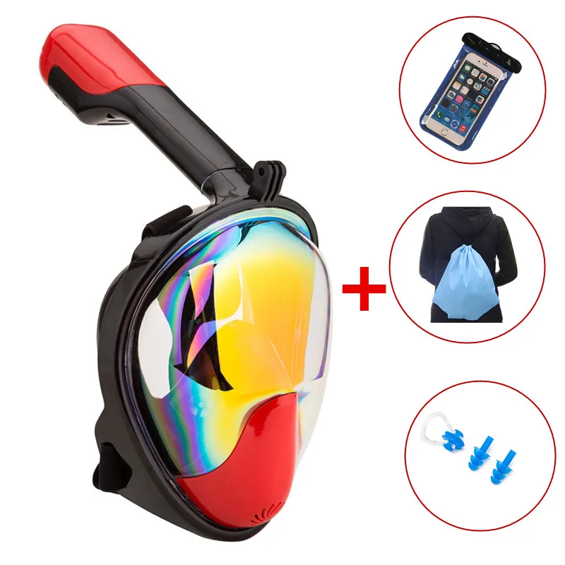 2018 جديد قناع الغطس قناع غوص تحت الماء مكافحة الضباب كامل الوجه قناع الغطس السطحي النساء الرجال السباحة غص معدات غطس
