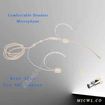 

Pro 3Pin Headset Headworn Condenser Microphone for AKG TA3F Omnidirectional Samson Wireless Transmitter 3A-004