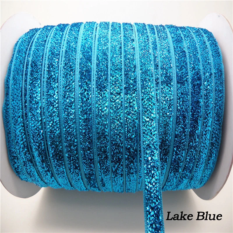 

100 yards 13color 15mm width Sparkle Glitter metallic ribbon Velvet ribbon Headband Clips Bow wedding party DIY Decor 7C1057