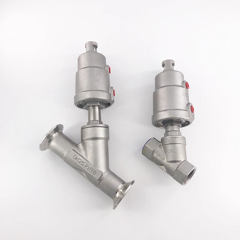 Stainless Steel Angle Seat Valve Air Actuated Female Pneumatic Steam Valve,Thread Connections 3/4in 3/4“ DN20 1/2in KUIDAMOS DN15 DN20 