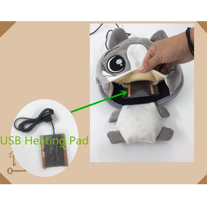 USB коврик для мыши с подогревом зимний теплый коврик для мыши Толстая мультяшная плюшевая грелка для рук коврик для мыши с подогревом USB порт с наручным ремешком