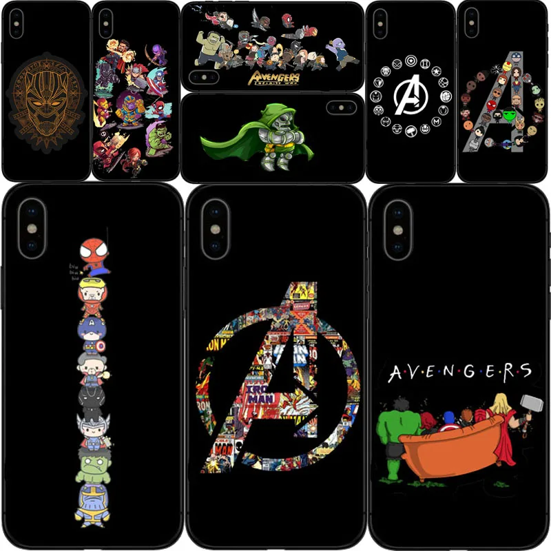 

Marvel Avengers Case Do Homem De Ferro Capitao America Capa de Soft Casos de Telefone Para O iphone 4 5 6 7 8 X Plus XR Coque