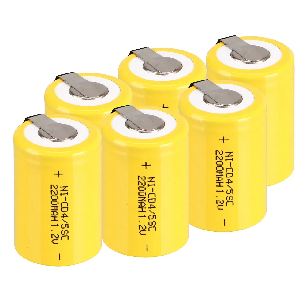 Anmas power 2-16 шт 1,2 V 4/5 SC Sub C 2200mAh Ni-CD nicd Sub C аккумуляторы желтого цвета с вкладкой