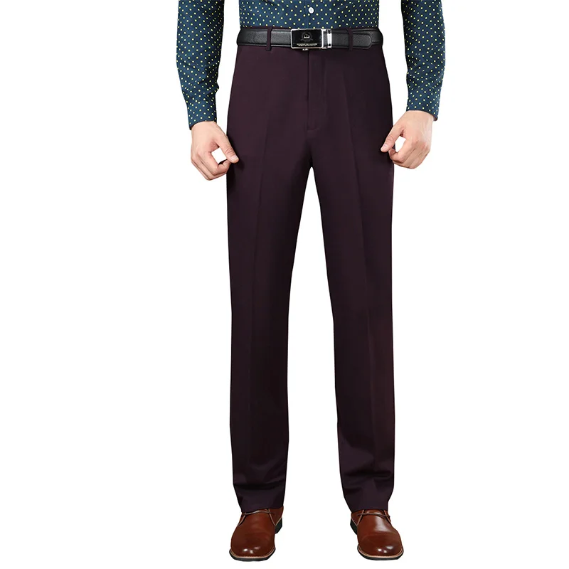 YUNCLOS брюки для официального костюма для мужчин фиолетовый Pantalon Hombre длинные брюки мужские классические дизайнерские деловые повседневные длинные брюки - Цвет: Фиолетовый