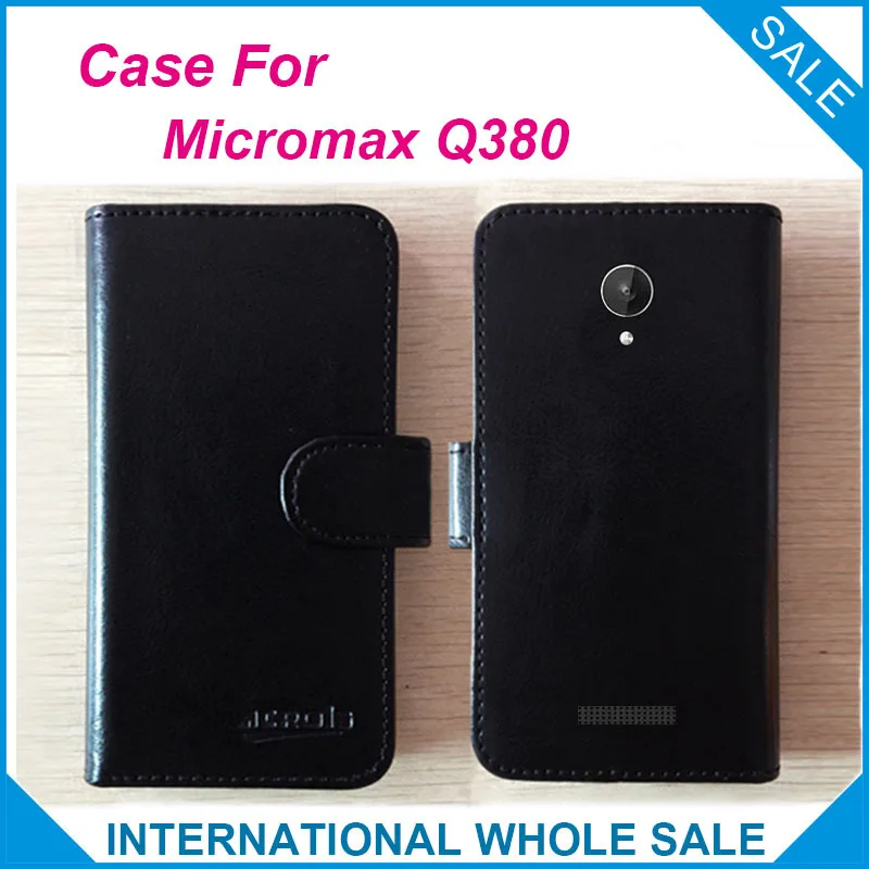 Hot! 2016 Micromax Q380 Case New Arrival Factory Price Leather