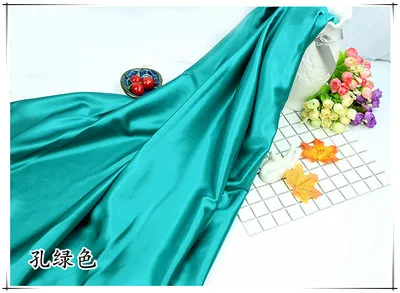 Высокая плотность эластичная атласная ткань cheongsam Hanfu шелковая ткань 1 м - Цвет: Сиренево-синего цвета