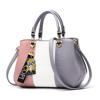 

Contrast Color Women Leather Handbags Shoulder Bag for Women 2019 Sac A Main Ladies Hand Bags